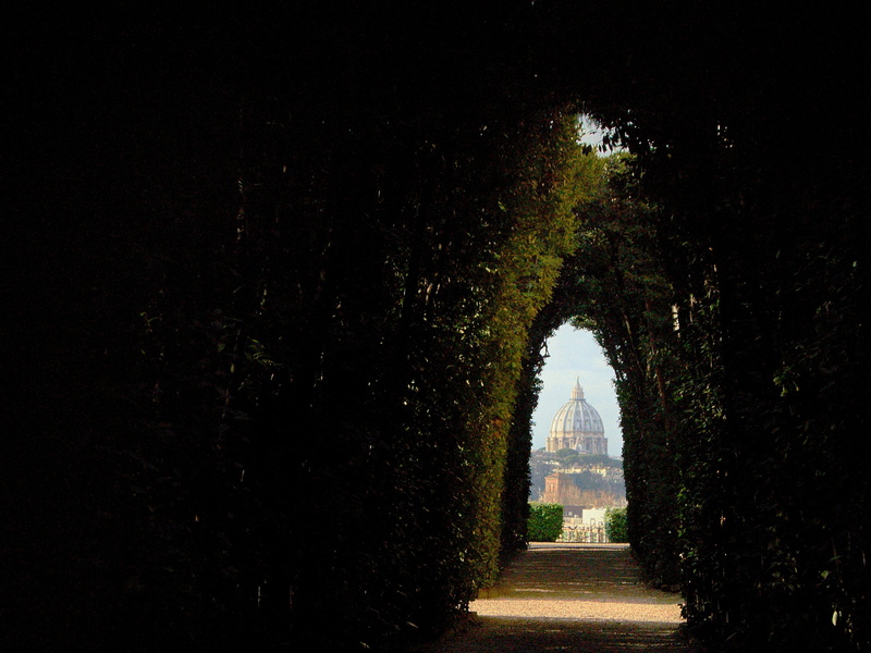 outdoors, growth, treelined, the way forward, tourism, ancient rome, church, plant, dome, diminishing perspective, roma capitale, park, monument, garden