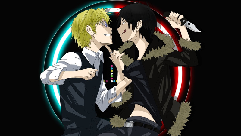 Anime, Izaya Orihara, 1080P, character, two, Durarara!!, Shizuo Heiwajima, men, animated