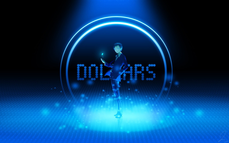 blue, digital art, binary code, technology, anime boys, studio shot, connection, data, light - natural phenomenon, Durarara!!, innovation, one person, adult