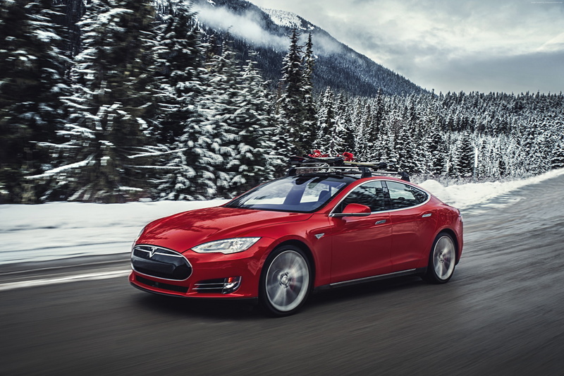 suv, 4K, electric cars, Tesla model S P85D, Quickest Electric Cars, red, sport cars
