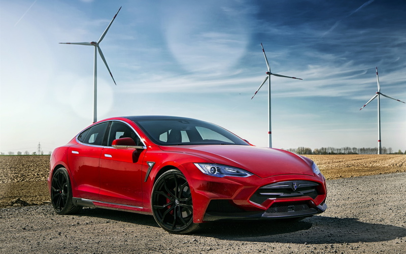 Design, Electric, Red, 2015, Tesla, Car, 2K, larte