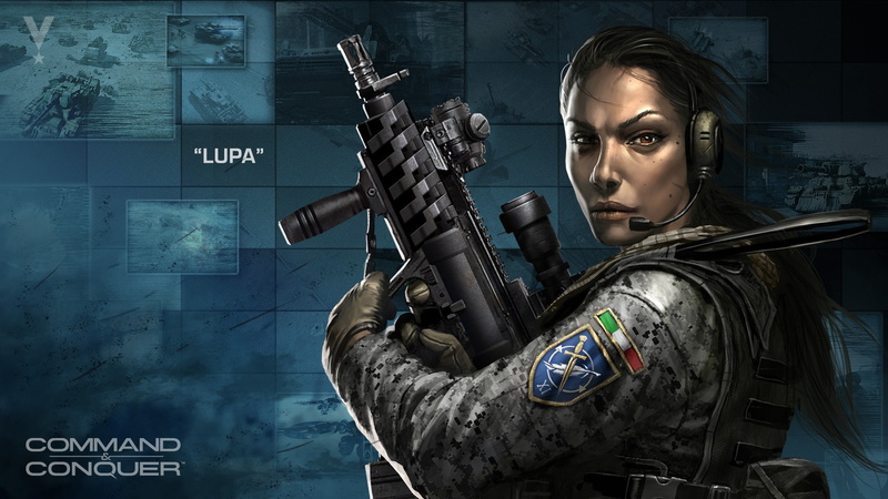 holding, portrait, looking, weapon, adult, waist up, communication, Command and Conquer, looking at camera, one person, women, 1080P, front view, human arm