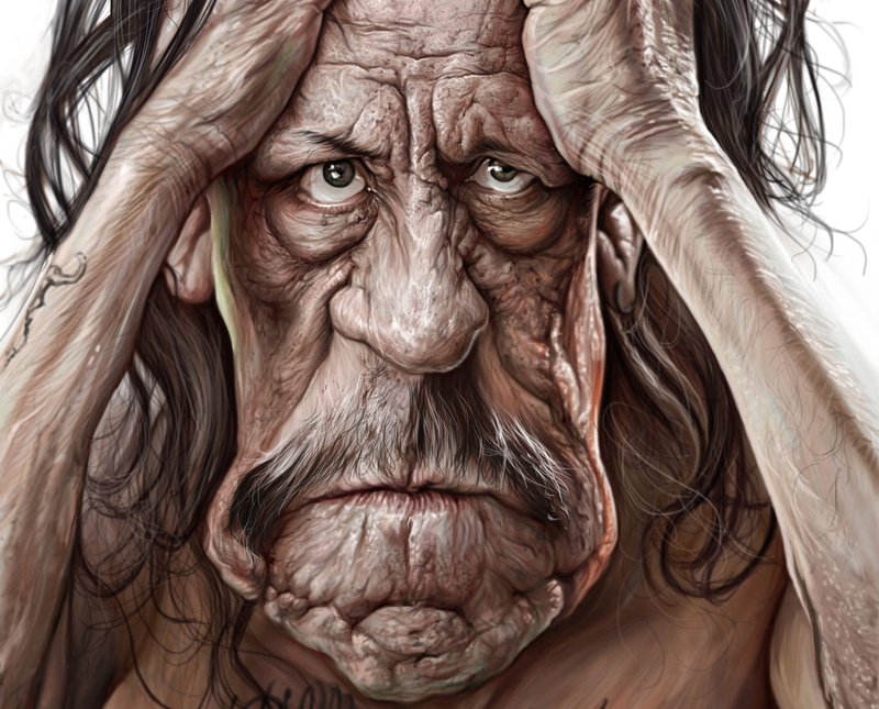 Danny Trejo, wrinkles, face, 2K, eyes