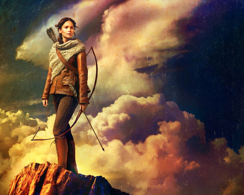 Sci-Fi, The Hunger Games 2, sky, Bow, Games, noun, Thriller, Katniss, 2K, Hunger, Jennifer, Fire, girl, 2013, Action, The Hunger Games, Jennifer Lawrence