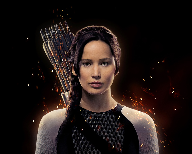 fashion, caucasian Ethnicity, Lionsgate, gun, Thriller, The, guns, Lawrence, Jennifer, make-up, Catching Fire, Games, looking, Bow, real people, hairstyle