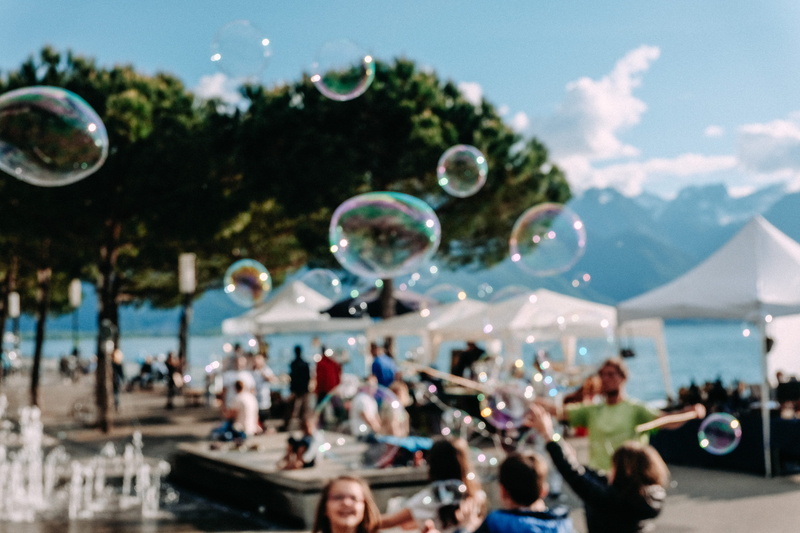 fragility, soap, bubbles, group of people, outside, blurred, women, young, enjoying, childhood, blur, bubble, kids, kid, friends, day, adult, large group of people