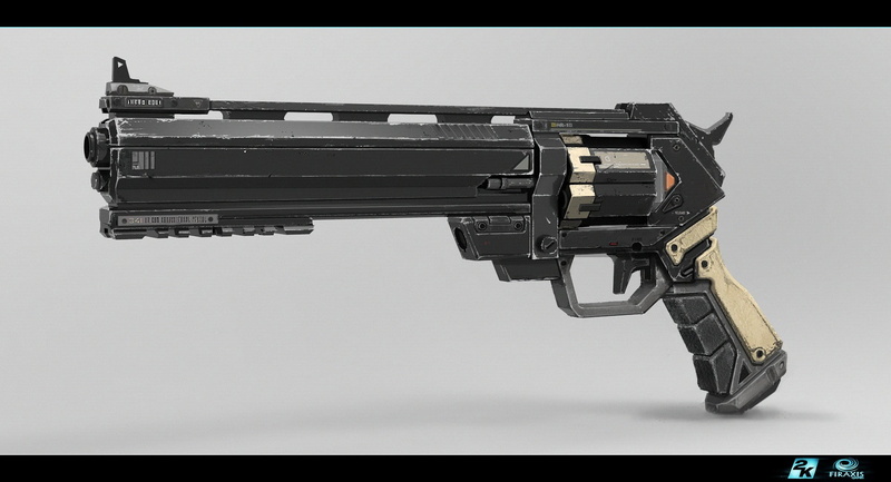 single object, digital art, indoors, no people, aggression, black color, XCOM 2 Pistol, the past, warning sign, still life, side view, gun, handgun, studio shot