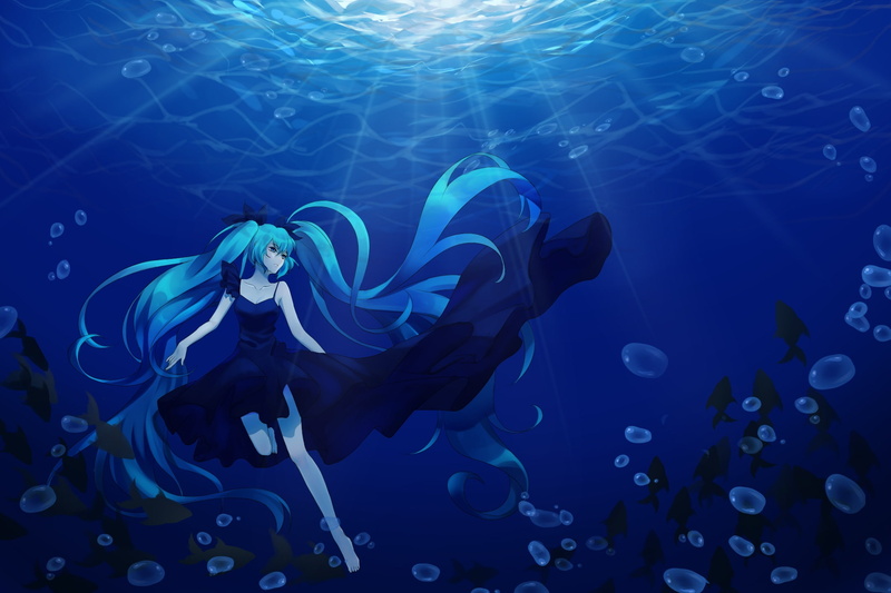 long, aqua, deep-sea, tagme, vocaloid, twintails, (artist), miku, konachan, hatsune, (vocaloid), water, 238642, hair, com, 1080P, eyes, girl, underwater