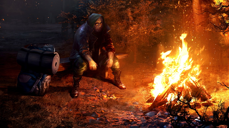 1080P, holding, outdoors, flame, heat - temperature, campfire, video games, men, XCOM 2, travel, bonfire, fire - natural phenomenon, burning, fire, camping