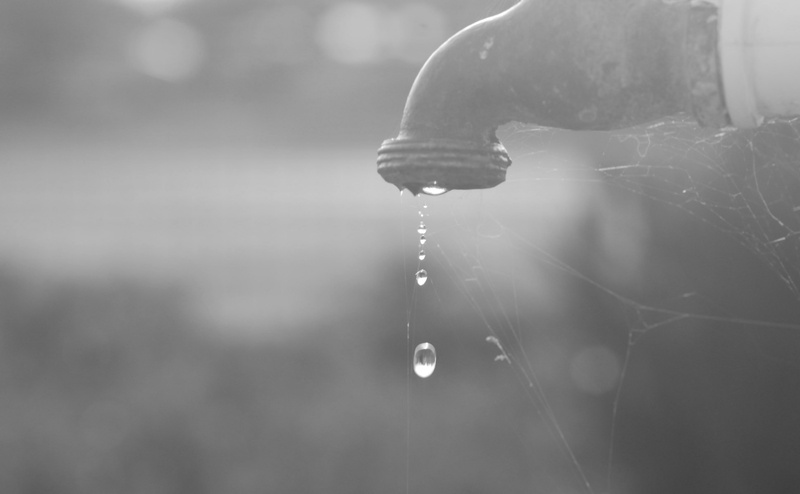 Black and White, vulnerability, motion, tap, no people, food and drink, rain, running water, water, outdoors, raindrop, drop, fragility, flowing, focus on foreground