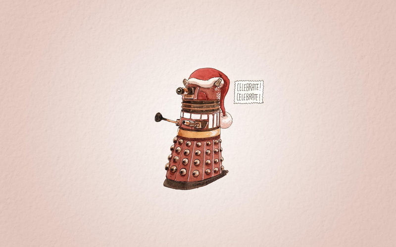 doctor who, red, 1920x1200, 1080P, dalek, hat, christmas, funny, santa