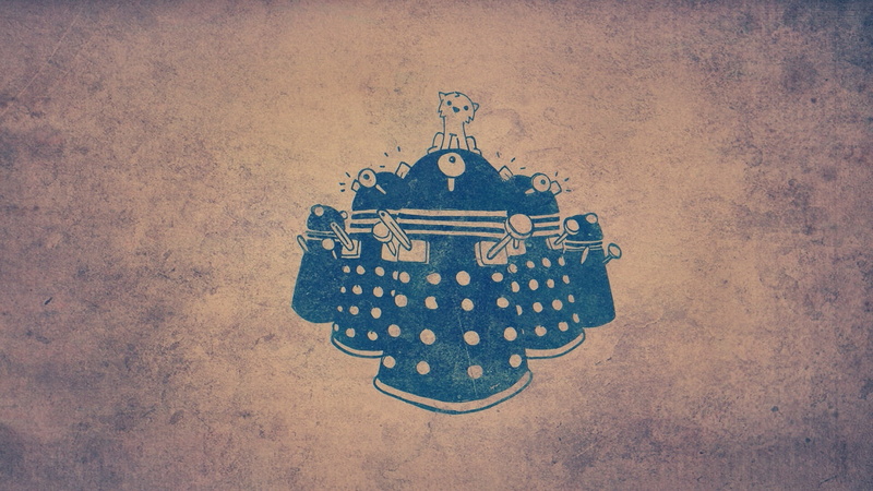 artwork, Dalek, art, hd, doctor, 1080P, minimalistic, kittens