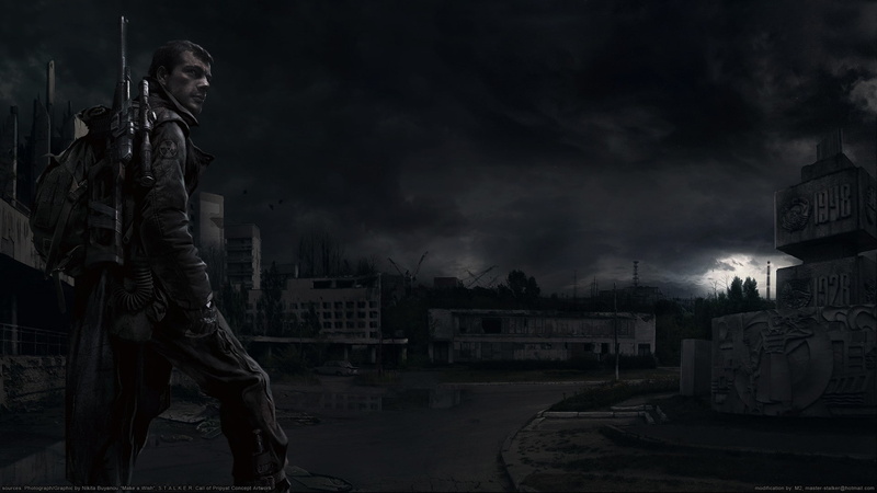 one person, video games, night, city, horror, government, warning sign, cloud - sky, ominous, sign, S.T.A.L.K.E.R., spooky, nature, fear, architecture