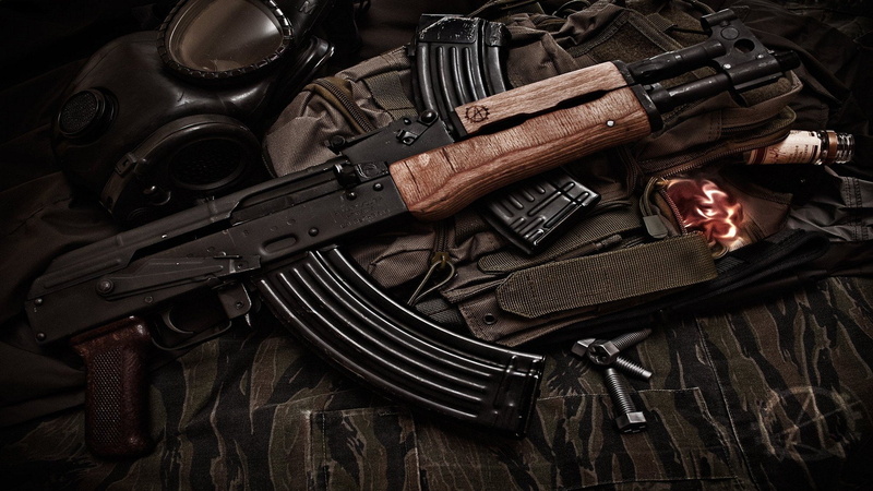 47 Draco, ak, ak 47, Gas Masks, vodka, 1080P