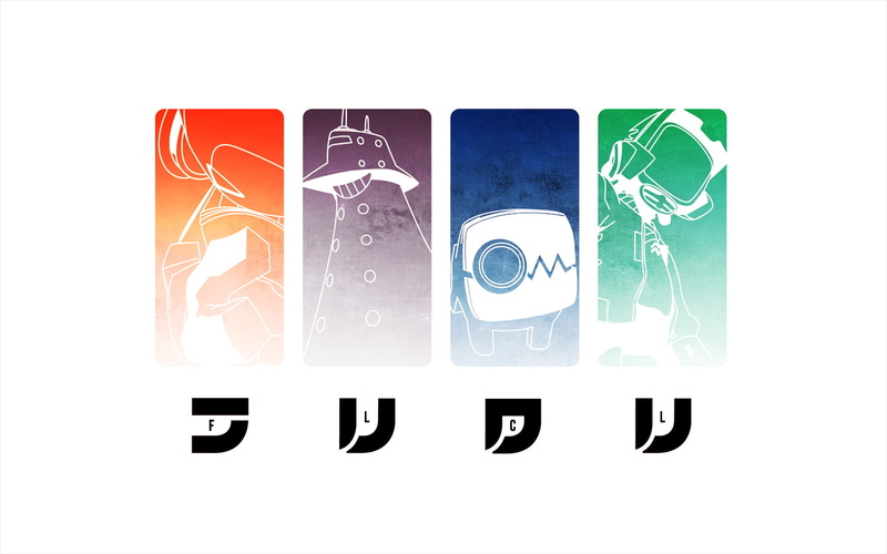 communication, art, text, close-up, FLCL, anime, container, technology, high angle view, artwork, clip, copy space, connection, portable information device