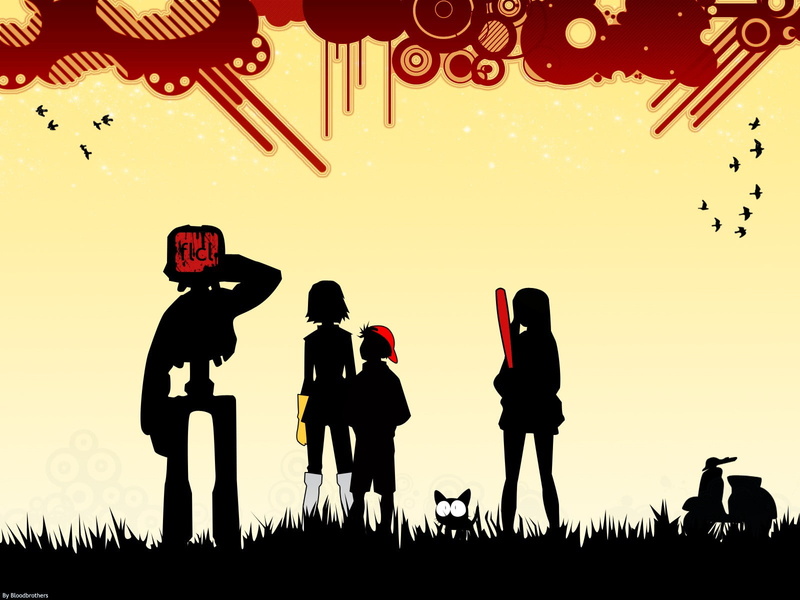 anime, Canti, minimalism, Nandaba Naota, Haruhara Haruko, FLCL, Samejima Mamimi, 720P