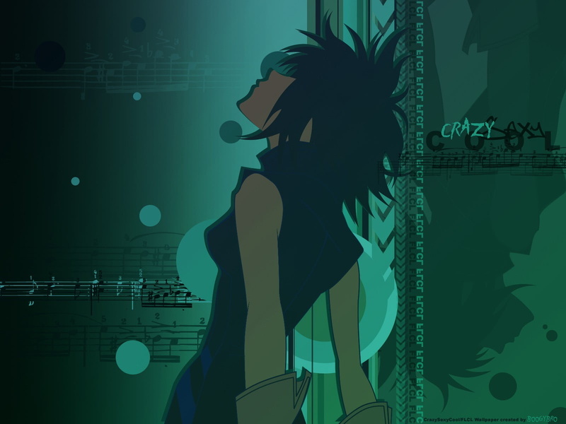 one person, enjoyment, night, lifestyles, stage, occupation, music, FLCL, adult, men, hairstyle, clothing, turquoise colored, indoors, anime, side view