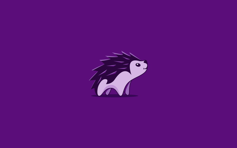 simple background, hedgehog, animals, minimalism, 4K, logo, simple