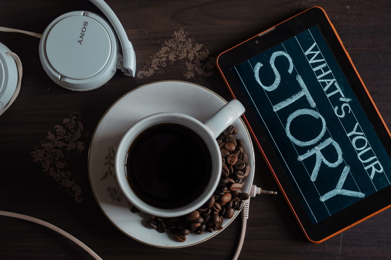 technology, hot drink, top view, photo, mockup, refreshment, no people, coffee drink, beverage, coffee cup, tablet, drink, screen, top, 5K, directly above