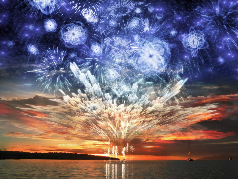 abstract, shiny, lake, firework Display, multi Colored, beauty in nature, reflection, motion, firework, bright, tranquil scene, 720P, firework - Man Made Object