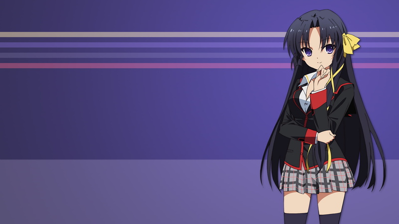 anime girls, Little Busters!, 1080P, school uniform, Kurugaya Yuiko, anime, gradient