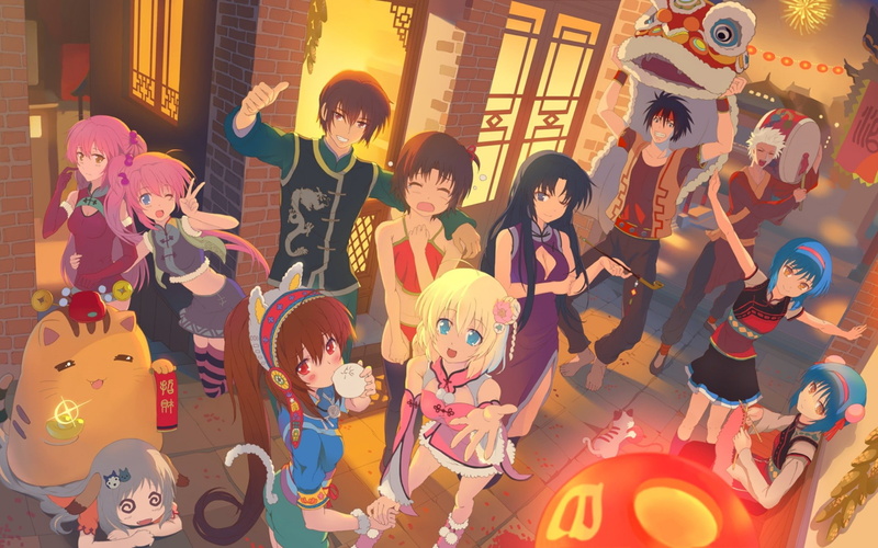 Little Busters!, lifestyles, event, happiness, costume, real people, Inohara Masato, adult, people, Kamikita Komari, women, celebration, group of people