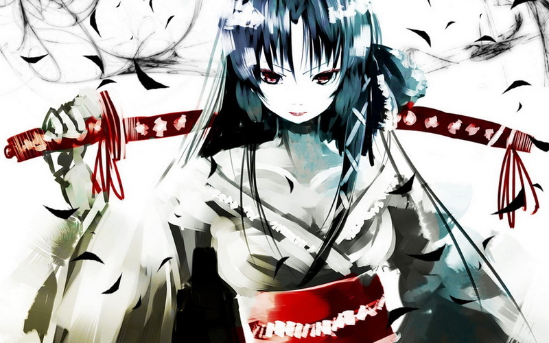 kurugaya, anime, kurugaya yuiko, girl, yuiko, busters, little, katana, anime girl, little busters, 720P