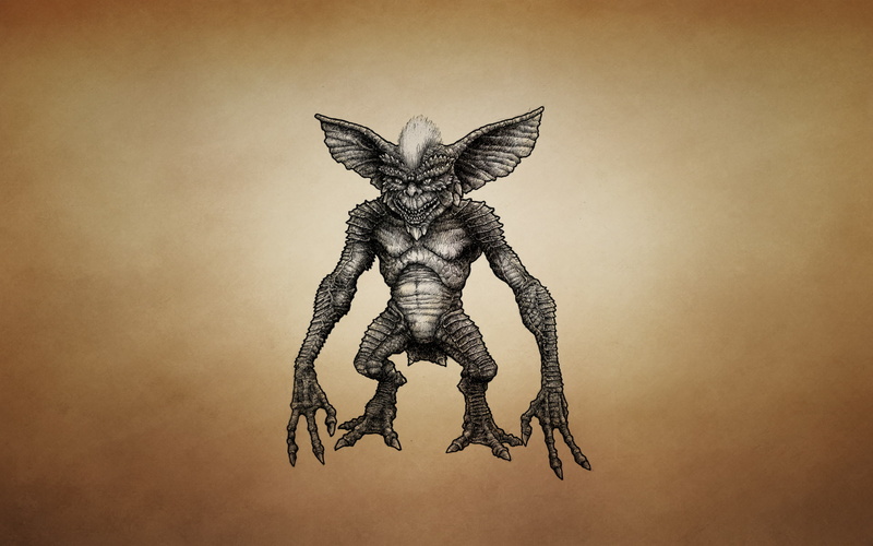 eared, toothy, a mythical creature, dark background, Gremlins, Mohawk, 1080P
