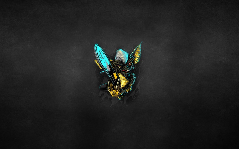 minimalism simple background digital art gremlins movies chainsaws punk creature, 1080P