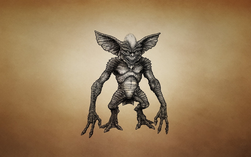 no people, single object, animal body part, studio shot, digital art minimalism brown background gremlins movies punk creature, creativity, wall - building feature