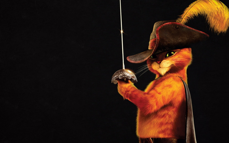 humor, puss, 1080P, cartoon, weapons, cats, boots, fantasy, animated, sword