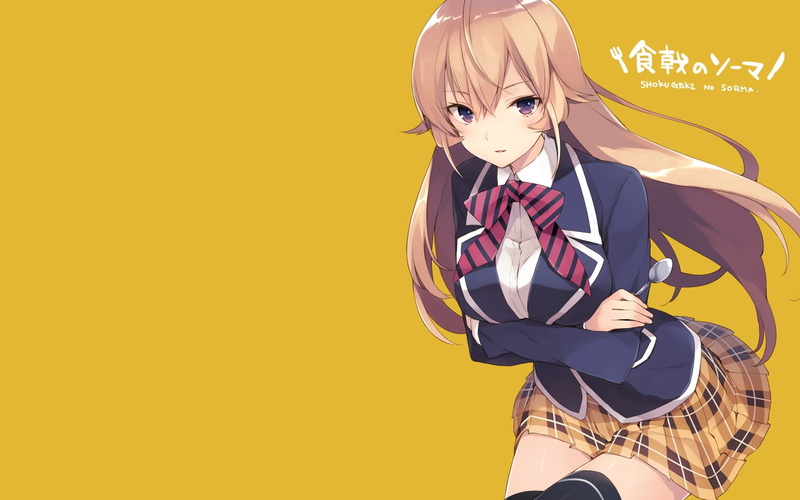 1080P, anime girls, Shokugeki no Souma, thigh-highs, Nakiri Erina