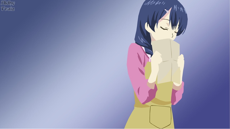 anime girls, Tadokoro Megumi, sky, colored background, human representation, robot, copy space, male likeness, anthropomorphic, blue, people, blue background