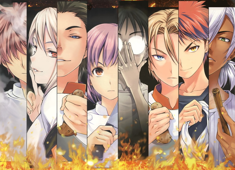 Shokugeki no Souma, Hayama Akira, Arata Hisako, Ibusaki Shun, 720P, anime, Nakiri Alice, Aldini Isami, Marui Zenji, Yukihira Soma, Aldini Takumi