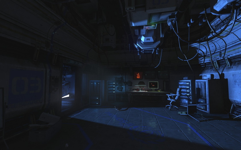 architecture, mode of transportation, illuminated, dark, rail transportation, built structure, video games, garage, land vehicle, obsolete, television set