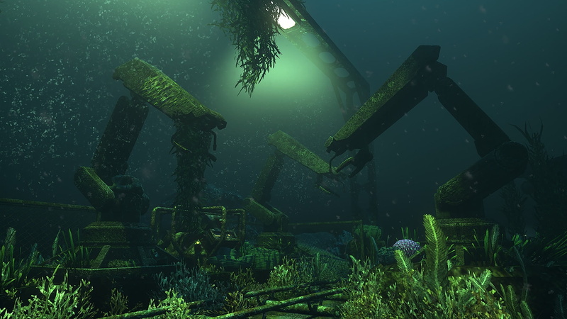 wooden, day, animals in the wild, undersea, underwater, house, green, animal wildlife, swimming, exploration, scuba diving, green color, sea, adventure