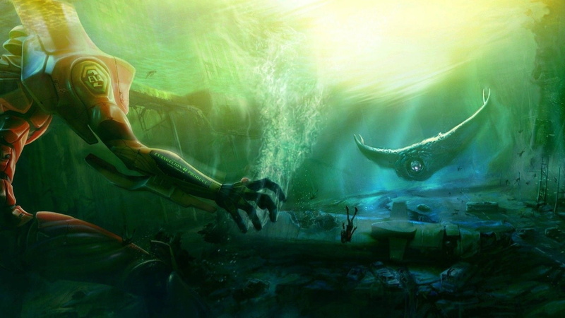 clip, water, EVA Unit 02, marine, animals in the wild, animal wildlife, animals in captivity, fish, underwater, game, sea life, nature, art, animal themes