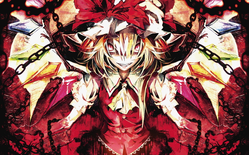 flandre, Touhou, 1080P, banpai, x, Flandre Scarlet, art, anime, hd, scarlet, akira