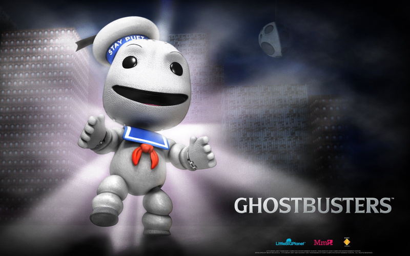 still life, blue, toy, busters, cyborg, close-up, ghost, 1080P, communication, black background, Games, robot, male likeness, futuristic, littlebigplanet