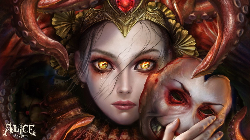 game, mask, art, American McGee, Alice: Asylum, queen, 1080P