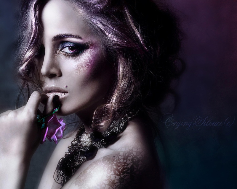 jocelyne, gorgeou, josefinacs, lady, hair, rose, tattoo, girls, digital art, emotional, photomanipulation, 1080P, glanced