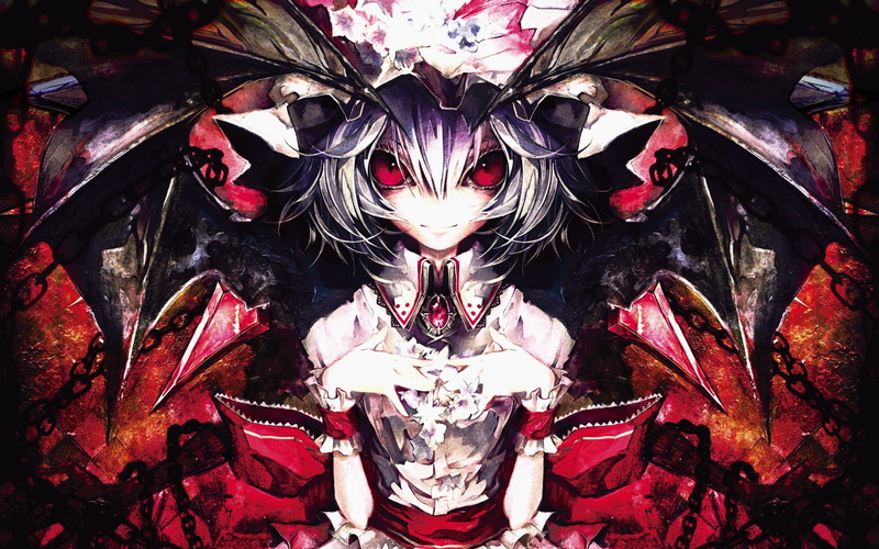 1080P, remilia, female, touhou, hd, scarlet, painting, devil, digital/artwork, anime