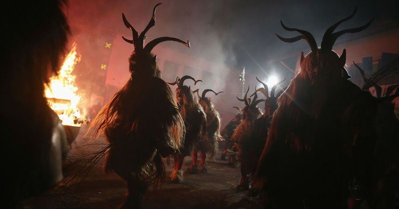 group of people, horror, motion, demon, Krampus, Evil, nature, arts culture and entertainment, burning, silhouette, Dark, real people, night, monster, christmas