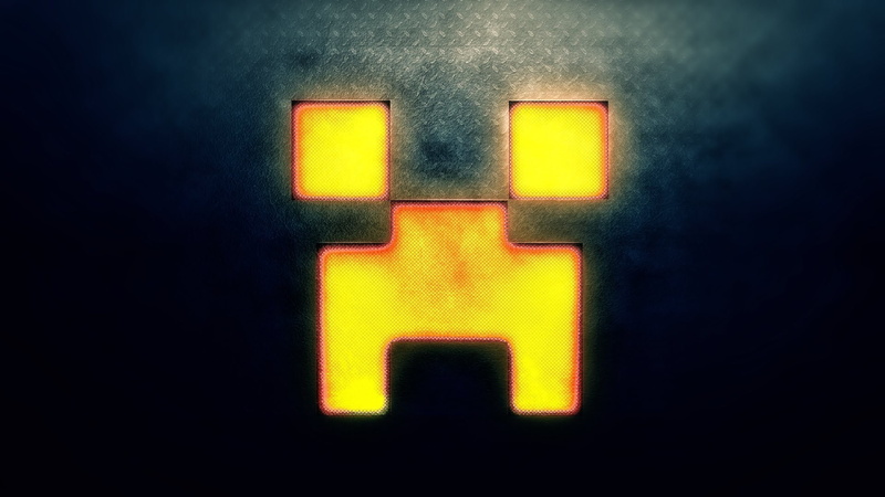 technology, transportation, night, yellow, communication, neon, Minecraft, guidance, Creeper, text, video games, sign, lighting equipment, close-up, glowing