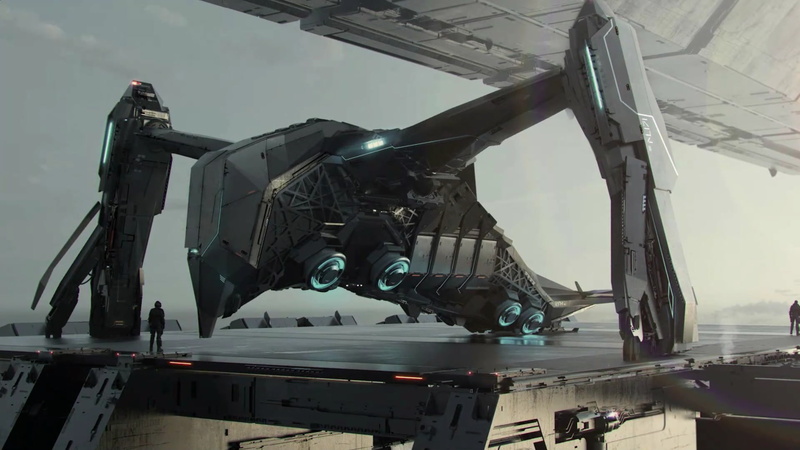 starship, Esperia Prowler, Star Citizen, landing, 1080P