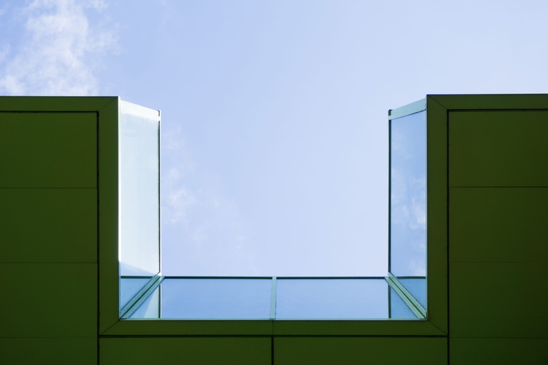 blue, sky, sunlight, skylight, town, no people, green, cité de la mode et du design, clear sky, building exterior, built structure, housing, france, copy space