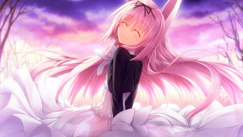 pink, anime girl, anime, long hair, manga, artwork, art, mangaka, luna, anime art, fictional character, angel, sky, 1080P