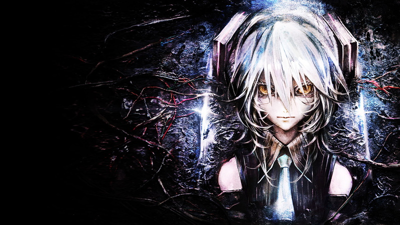 eyes, 1080P, vocaloid, miku, mangaka, gold, gothic, akira, hatsune, twin, red, 1920x1080, tails, series, character, game, gray, solo, hagane, long, anpai