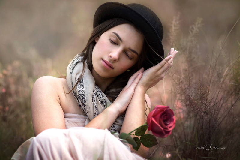 hands, hat, women, face, flowers, 1080P, closed eyes