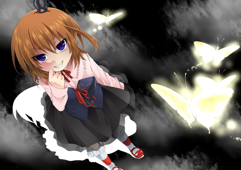 celebration, females, animated, when seagulls cry, girl, front view, umineko no naku koro ni, smile, women, nature, real people, night, glowing
